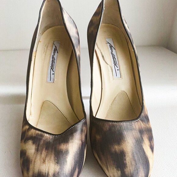 Brian Atwood Classic Animal Print Sexy High Heels Stilettos 37.5 - Picture 4 of 7